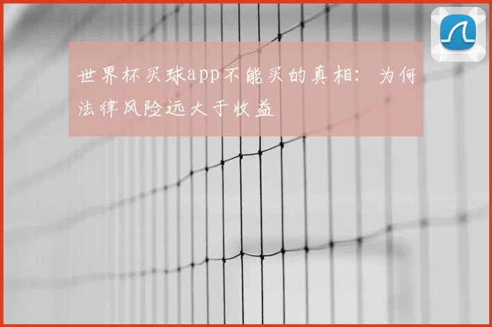 世界杯买球app不能买的真相：为何法律风险远大于收益