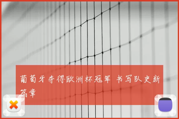 葡萄牙夺得欧洲杯冠军 书写队史新篇章