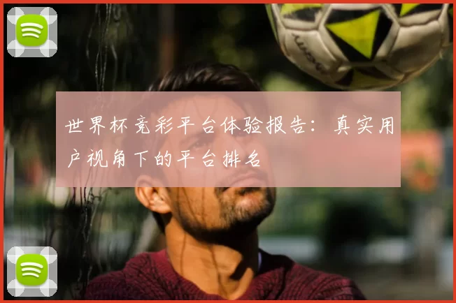 世界杯竞彩平台体验报告：真实用户视角下的平台排名